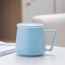 茶水分离玻璃杯泡茶杯子男女陶瓷杯办公室家用杯咖啡杯带盖过滤厂