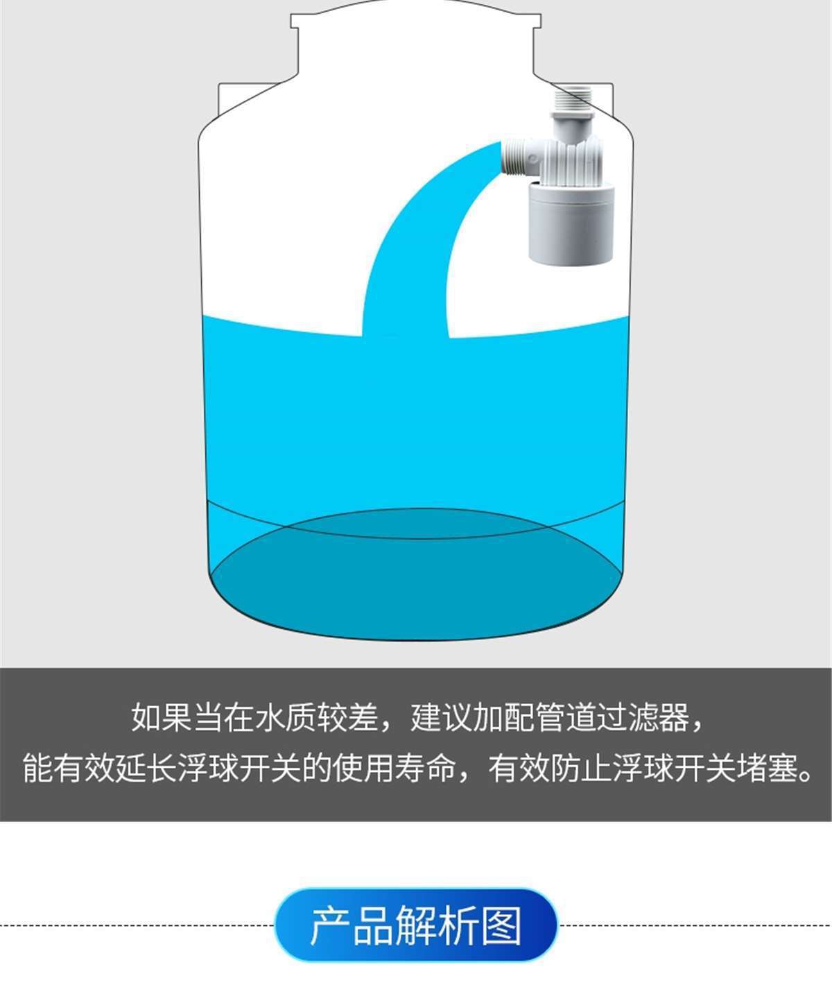 水塔水箱浮球阀开关水位全自动止水补水控制器水满自停阀上水关水