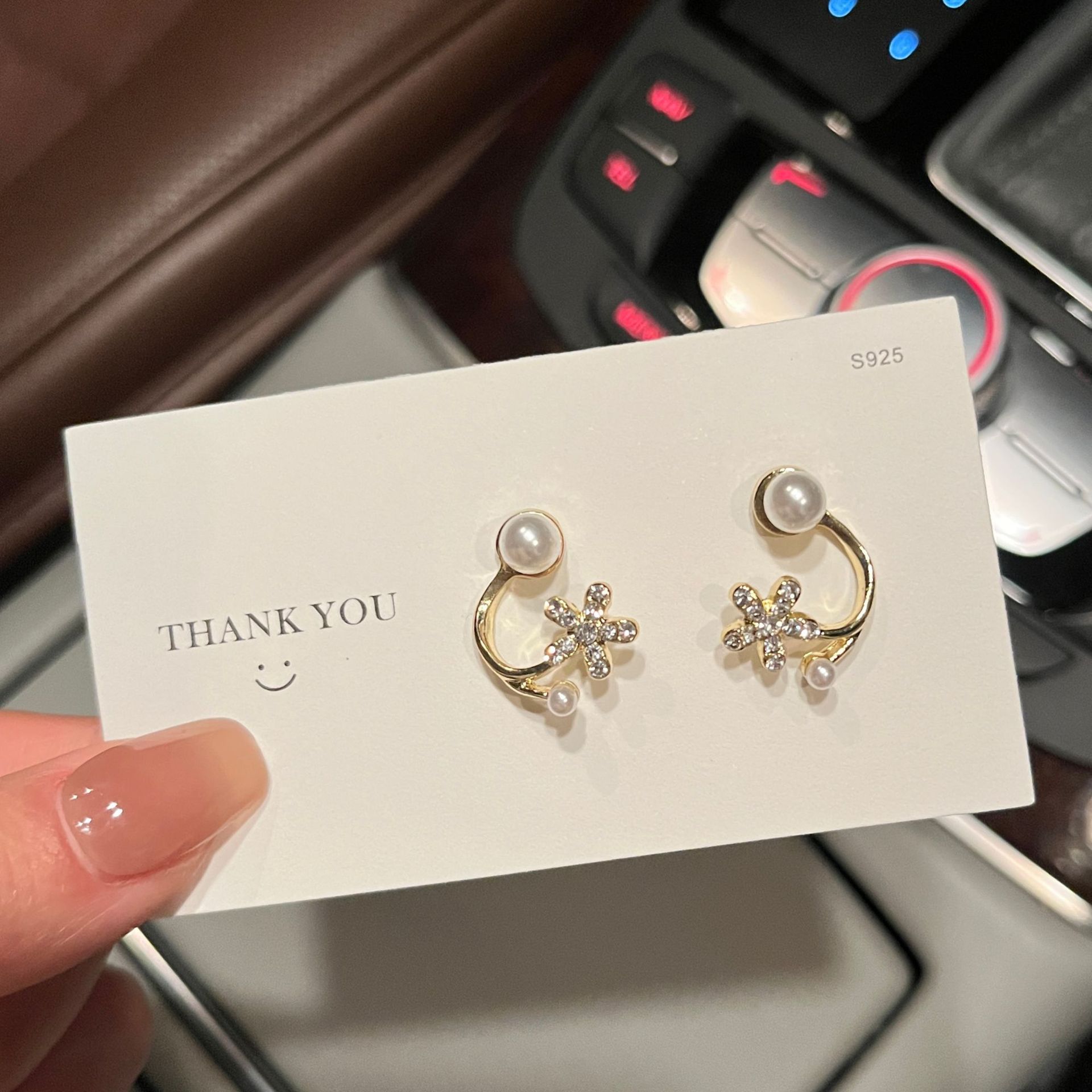 Sterling Silver Needle Mori Style Pearl Flower Earrings Female 2023 Spring and Summer Elegant All-Match Earrings High Sense Sweet Earrings