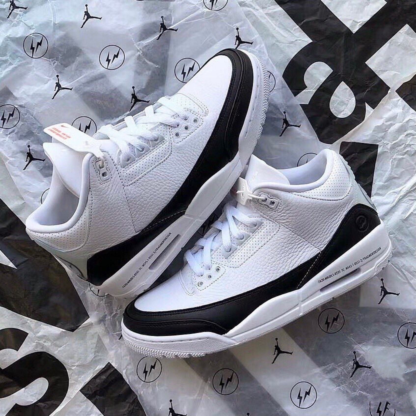 藤原浩头层皮 aj3 纯原男篮球鞋小闪电北卡蓝荔枝纹水泥灰北卡蓝