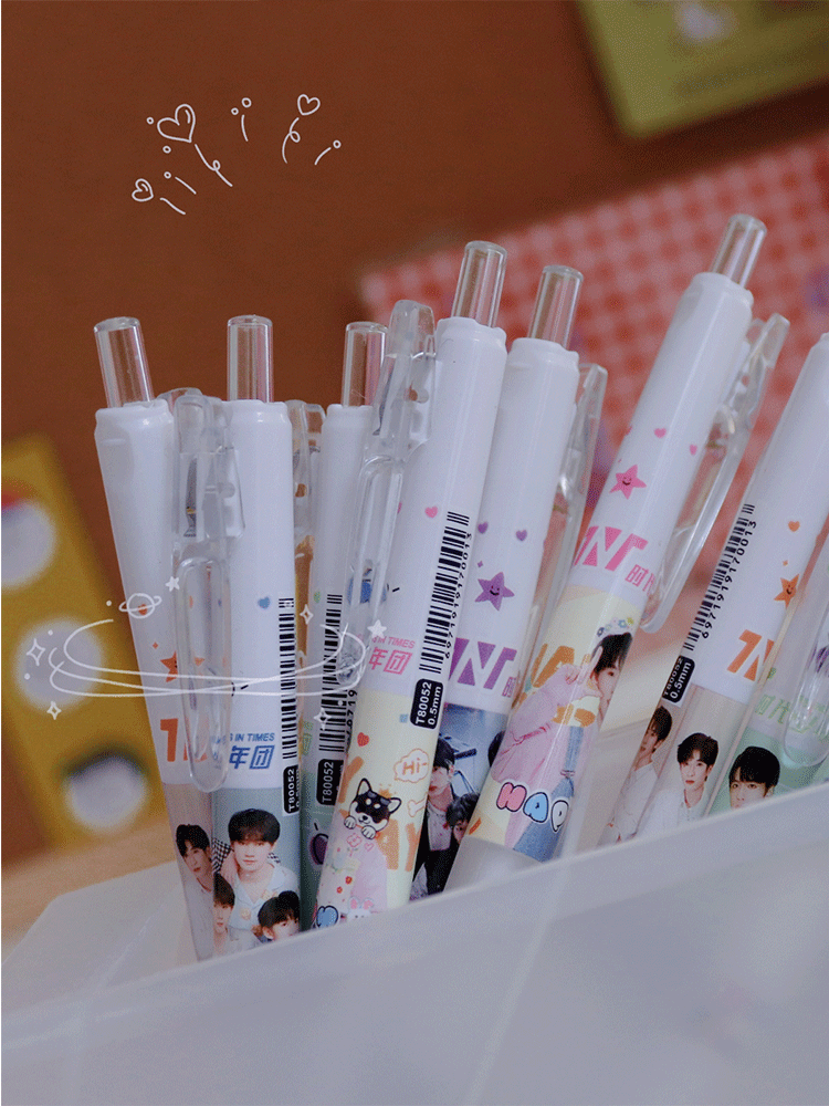 tnt时代少年团 中性笔 明星周边按动水笔 子弹头签字笔学生文具