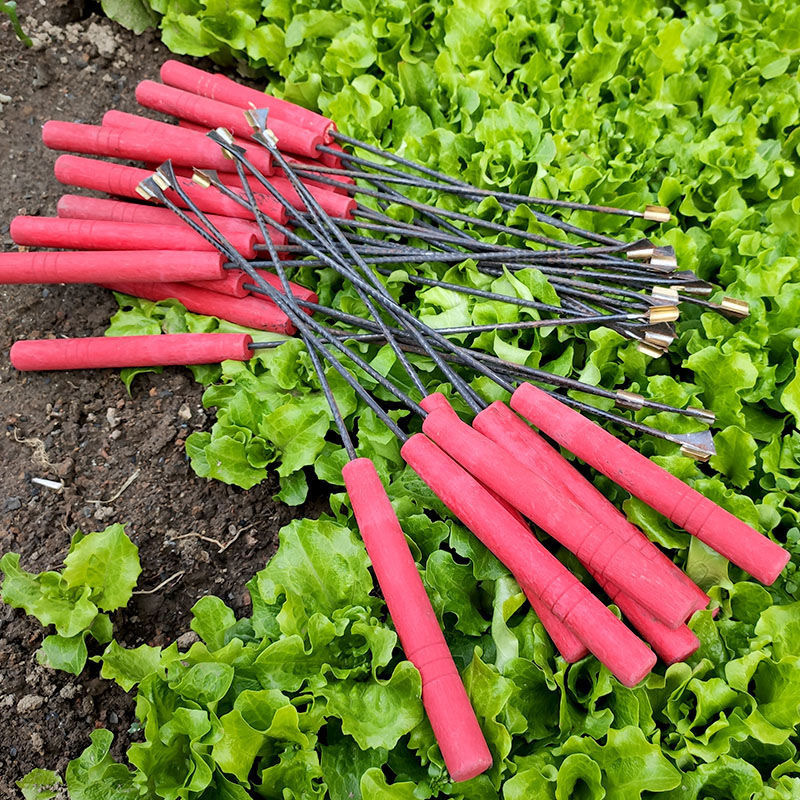 农用工具蒜薹刀红木把钢条铜蒜台抽拔器剥蒜苔收割器利刀子蒜苔刀