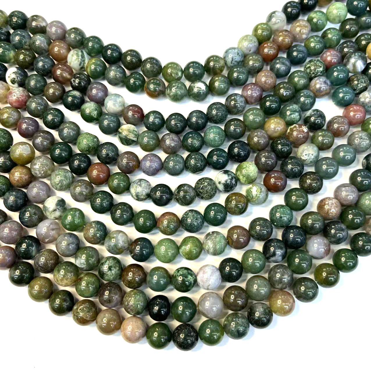 印度玛瑙光面圆珠 indian agate fancy jasper plain round beads