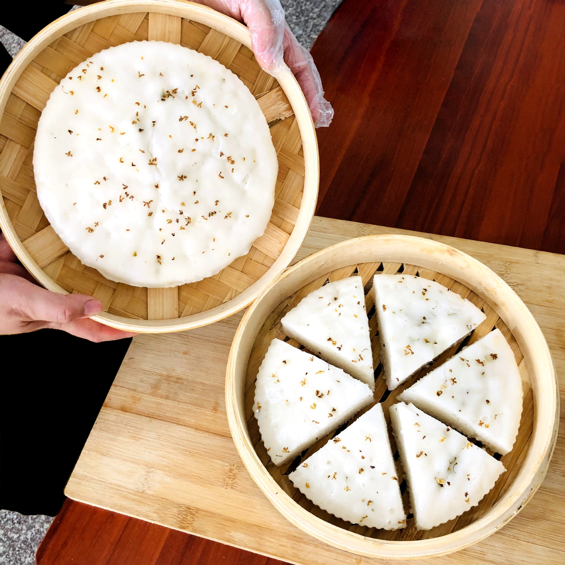 宁波特产传统发糕水塔糕酒酿桂花米糕馒头老式早点小吃下午点心