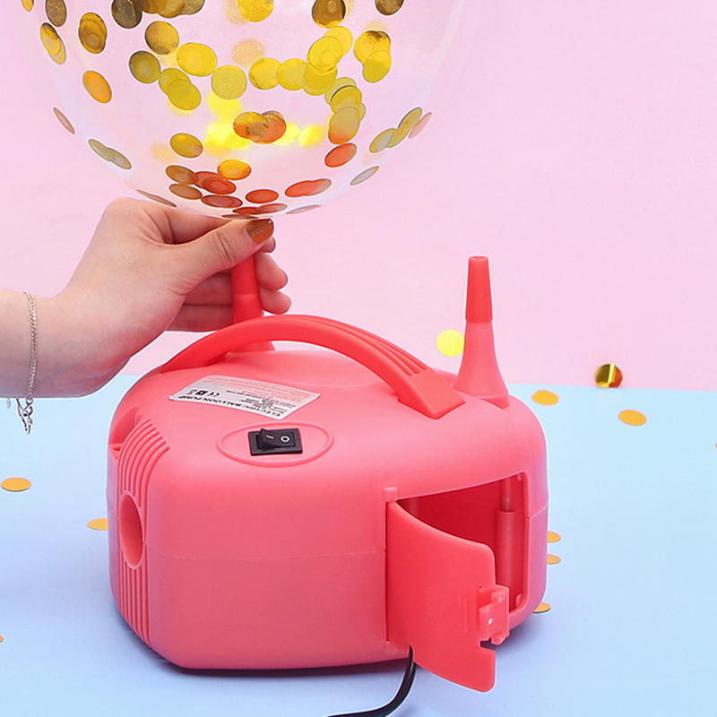 电动打气筒吹气球机插电充气泵工具便携式自动打气机双孔出气汽球