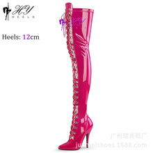 12cm跨境欧美外贸性感时装尖头大码细跟高跟过膝长靴女Women Boot