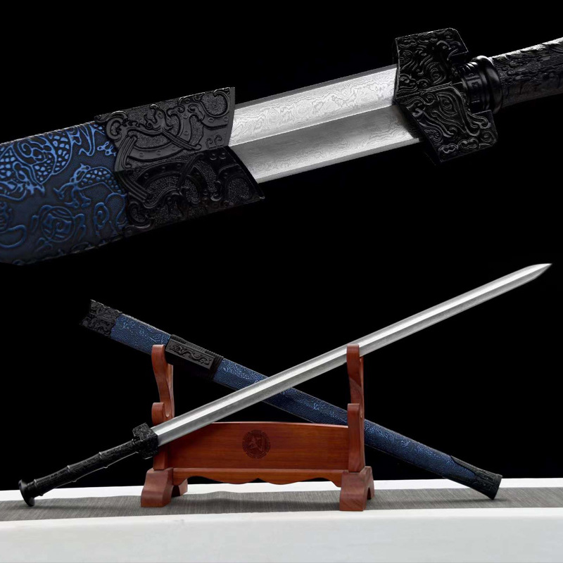 折叠锻打花纹钢剑