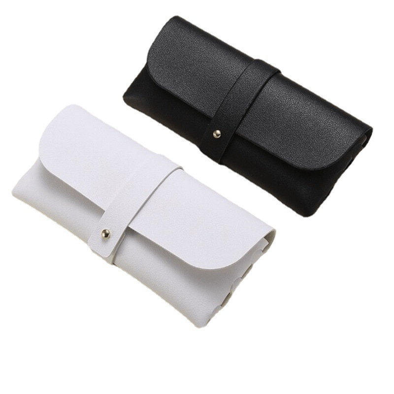 大号男女款黑白色pu皮质近视镜盒软包太阳镜墨镜皮革眼镜盒批发