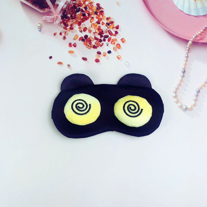 Fashion Cartoon Sleep Eye Mask Fantastic Light Shielding Tool Cute Sand Carving Funny Children Student Eye Mask Cross-Border Cold and Hot Compress