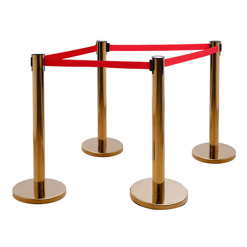 98成交0件批发双节不锈钢伸缩带栏杆座 银行一米线护栏 隔离栏警戒带