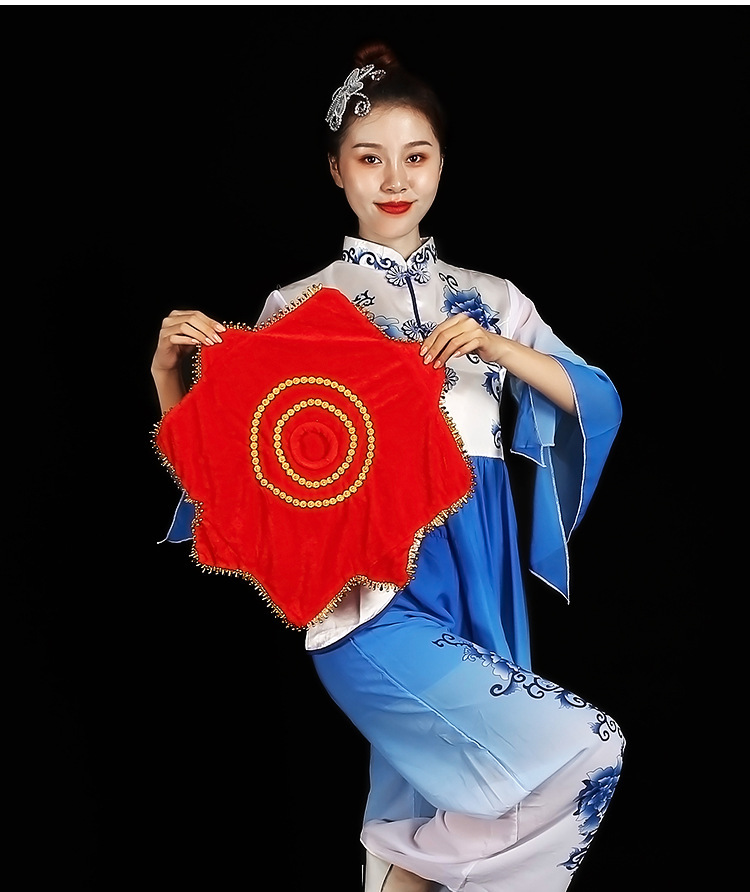 舞蹈手绢花加厚秧歌手帕东北二人转成人广场跳舞八角巾大号1.2尺