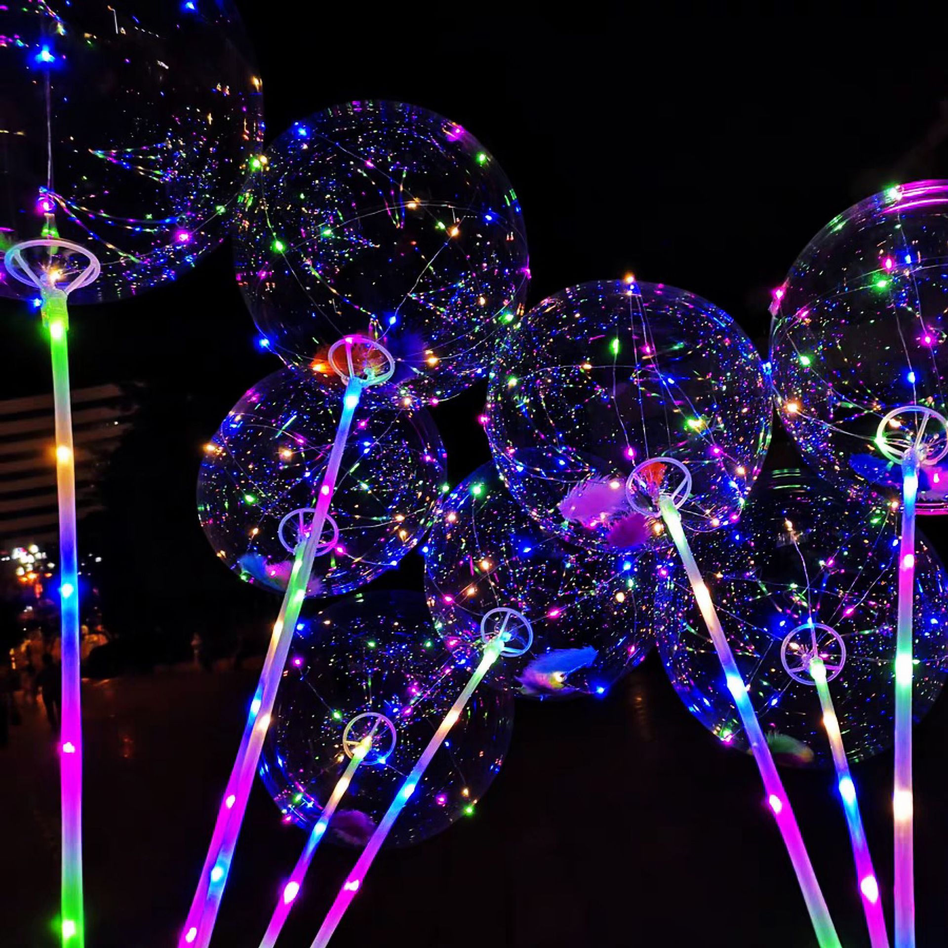 网红波波球透明带灯火爆款地摊发光气球夜光广场地推卡通儿童摆摊