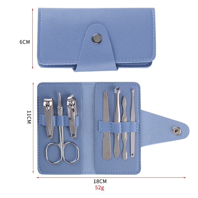 7-Piece Folding Bag Manicure and Pedicure Manicure Nail Clippers Nail Scissors Nail Clippers Beauty Tools Set Customizable Logo