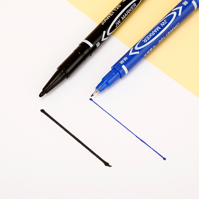 跨境120小双头勾线笔水性油性记号笔中性笔马克笔彩色白板笔美术