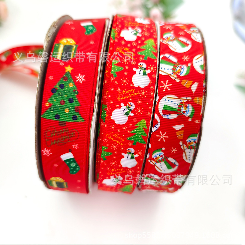 2.5cm Christmas Ribbon Christmas Decoration Braid Holiday Scene Decoration Accessories Gift Box Packaging Christmas Ribbon