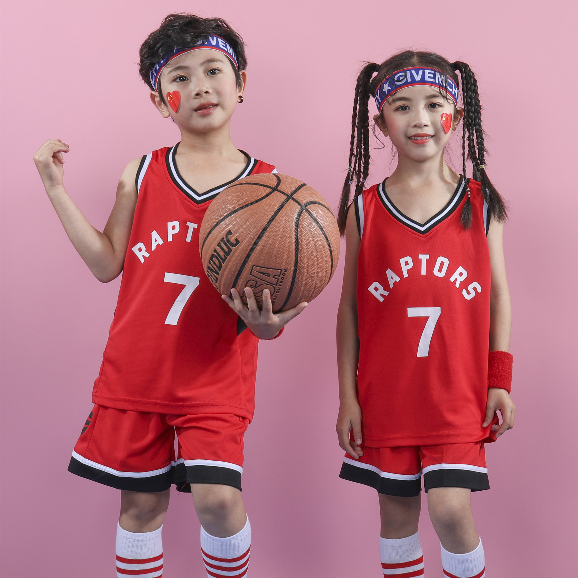 儿童篮球服套装猛龙队洛瑞7号球衣六一幼儿中小学亲子表演服批发