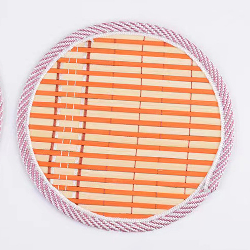 Factory Direct Sales Bamboo Placemat Heat Proof Mat Household Chinese Bamboo Woven Bowl Coaster Cup Coaster Multi-Shape Thickened Dining Table Cushion