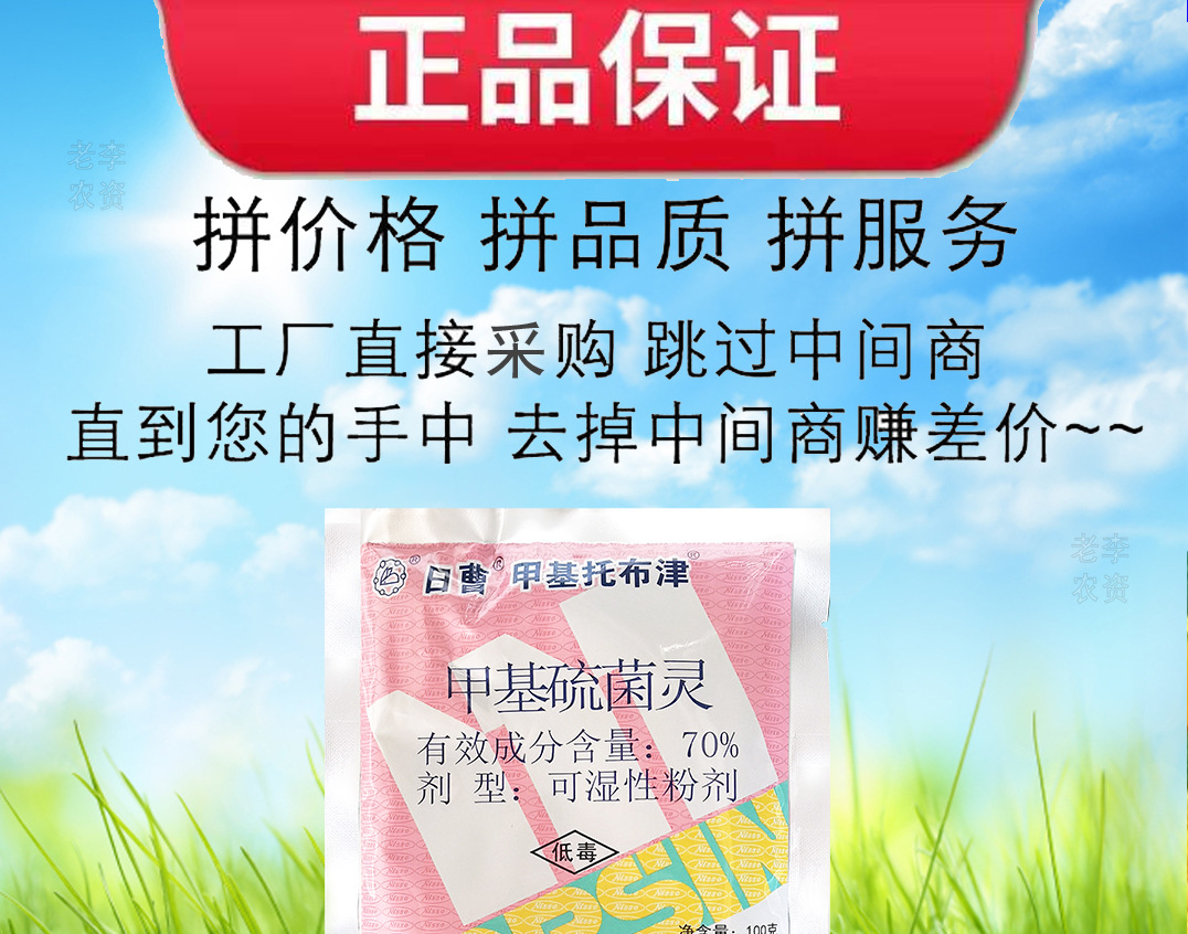 日曹甲基托布津蔬菜多肉花卉果树药70%甲基硫菌灵农药杀菌剂100克