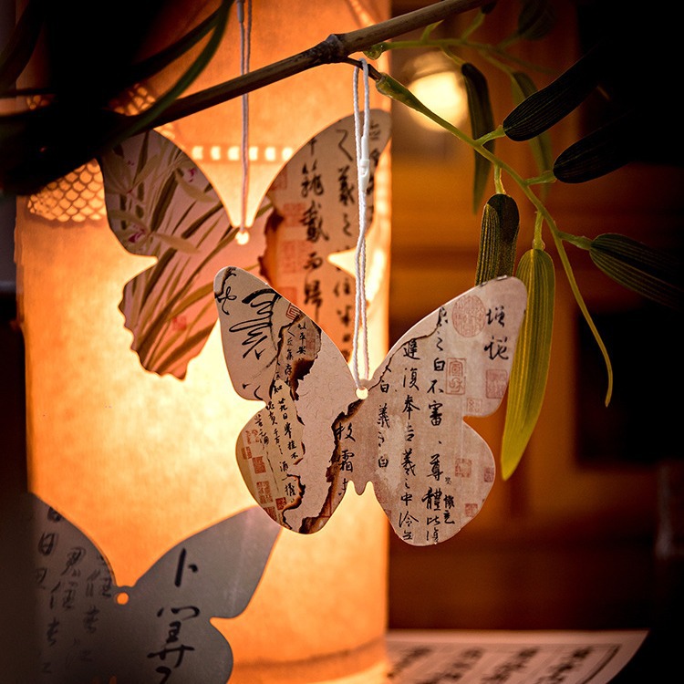 温旭装饰挂饰卡片植文字国风祈愿牌盆栽绿中国祈愿挂件感挂饰励志