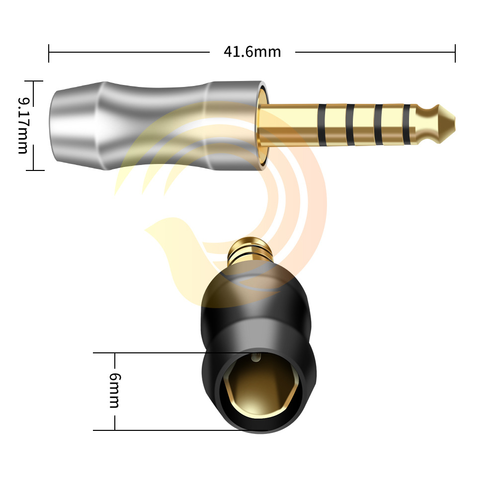 鹊音坊小蛮腰系列4.4插头 铝壳钢针镀金镀银4.4mm五节五级公头