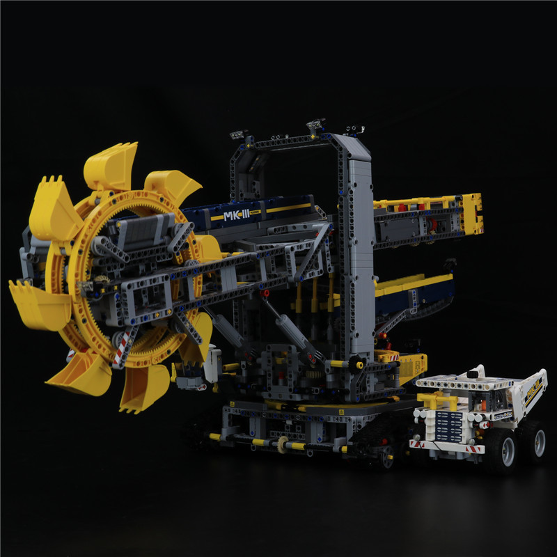 yeabricks兼容乐高 城市42055斗轮挖掘机led灯饰积木配件拼装灯光