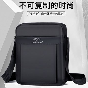 正品袋鼠男士单肩包男包斜挎包包休闲背包牛津布防水布包韩版小包
