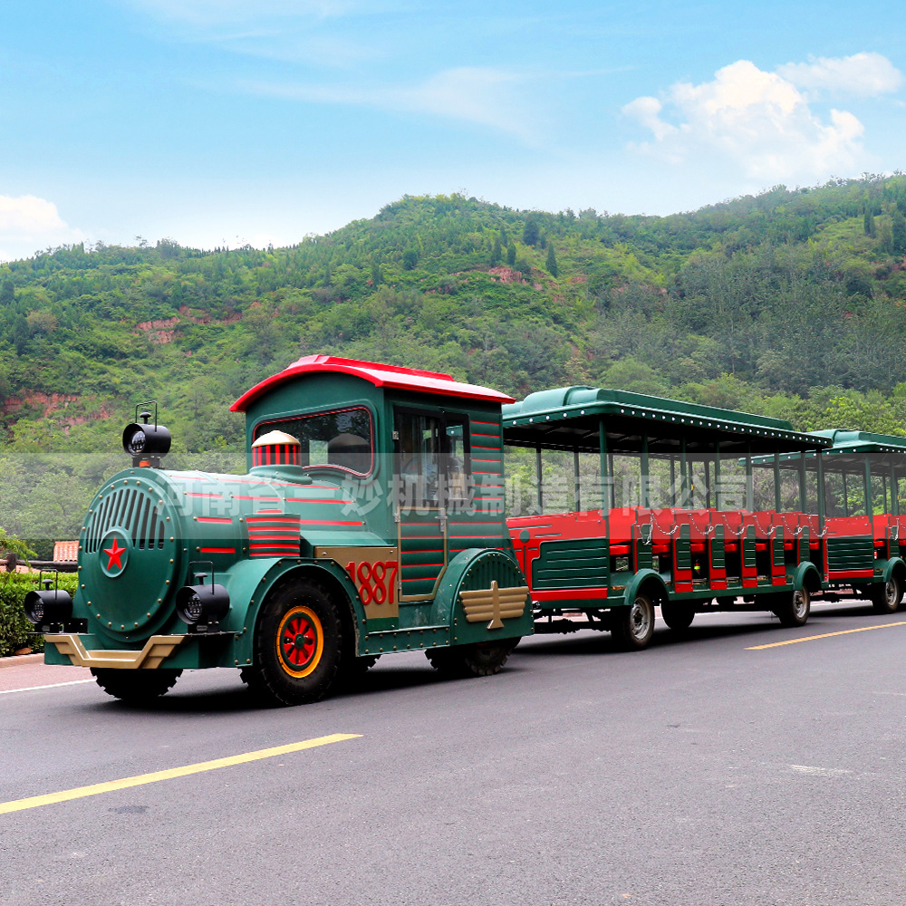 电动无轨小火车游乐设备公园游览车广场景区轨道火车儿童户外游玩