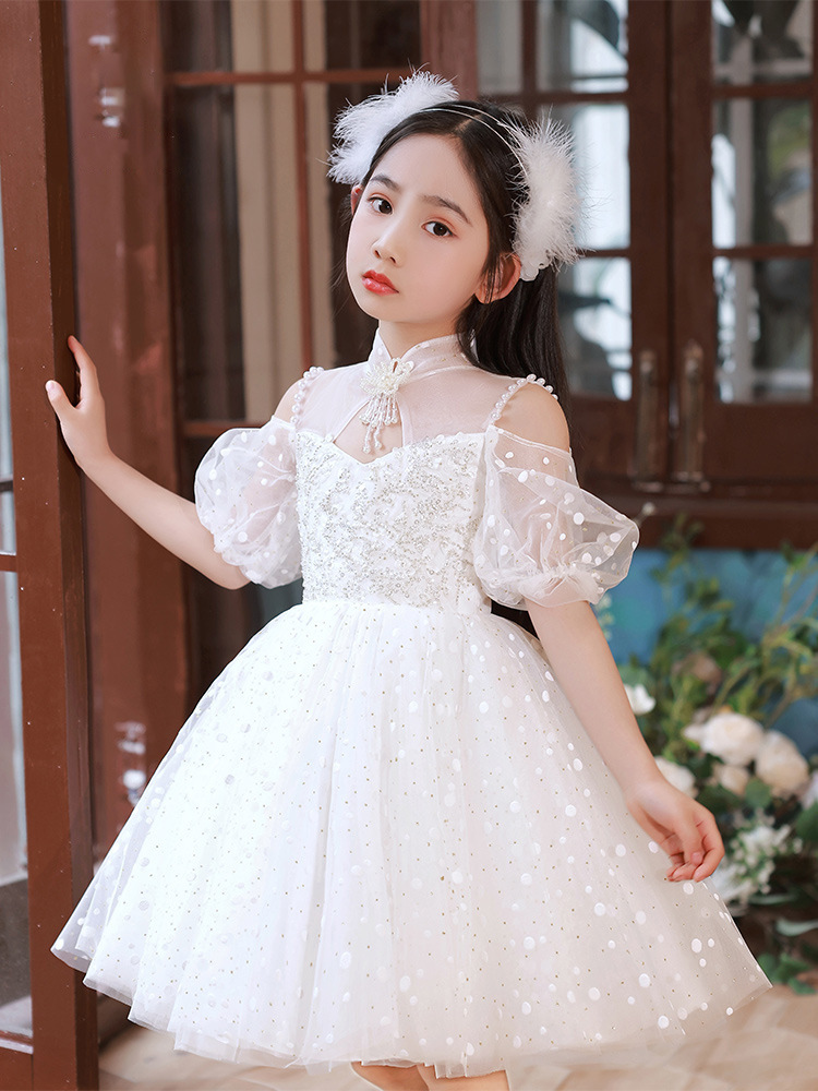 儿童生日公主裙蓬蓬纱花童婚纱女孩女童礼服主持人钢琴演出服春季