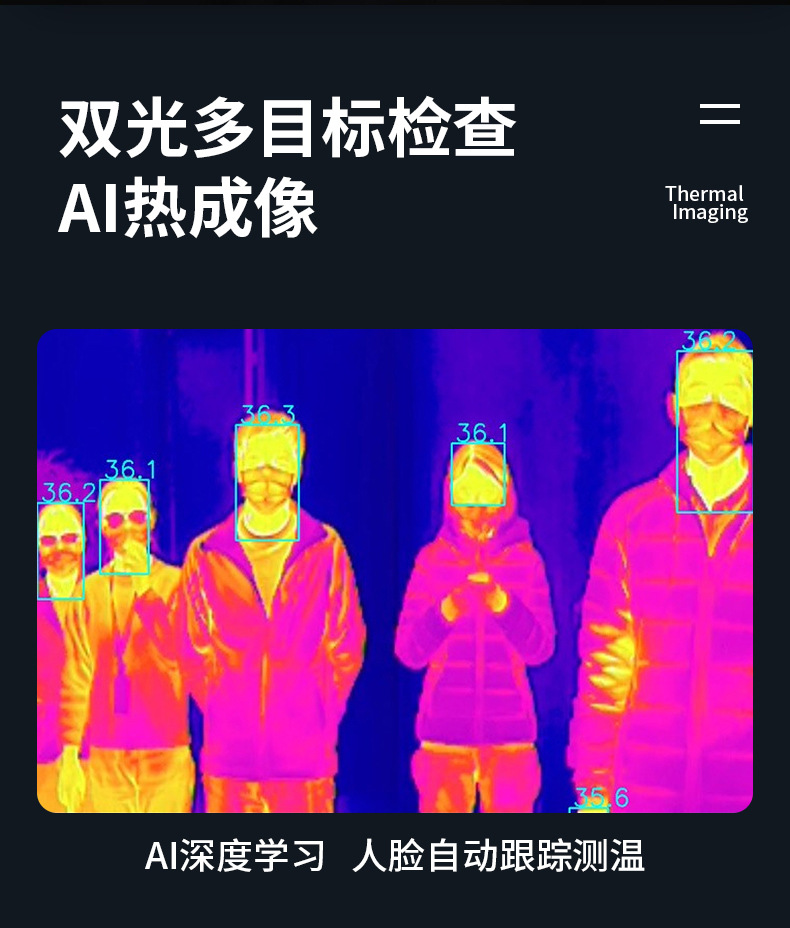 人脸识别测温仪面部热成像感应摄像头温度检测一体机红外线测温门