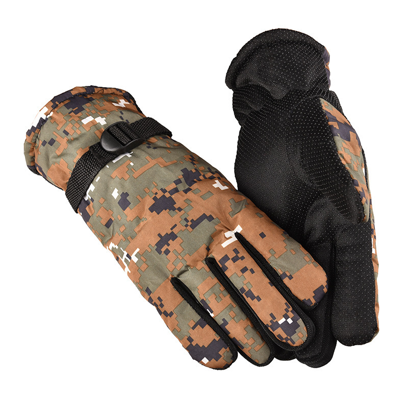 Thickened Men's Camouflage Cotton Gloves Skiing Cycling Gloves Keep Warm and Cold Protection in Winter Cycling Protective Gloves