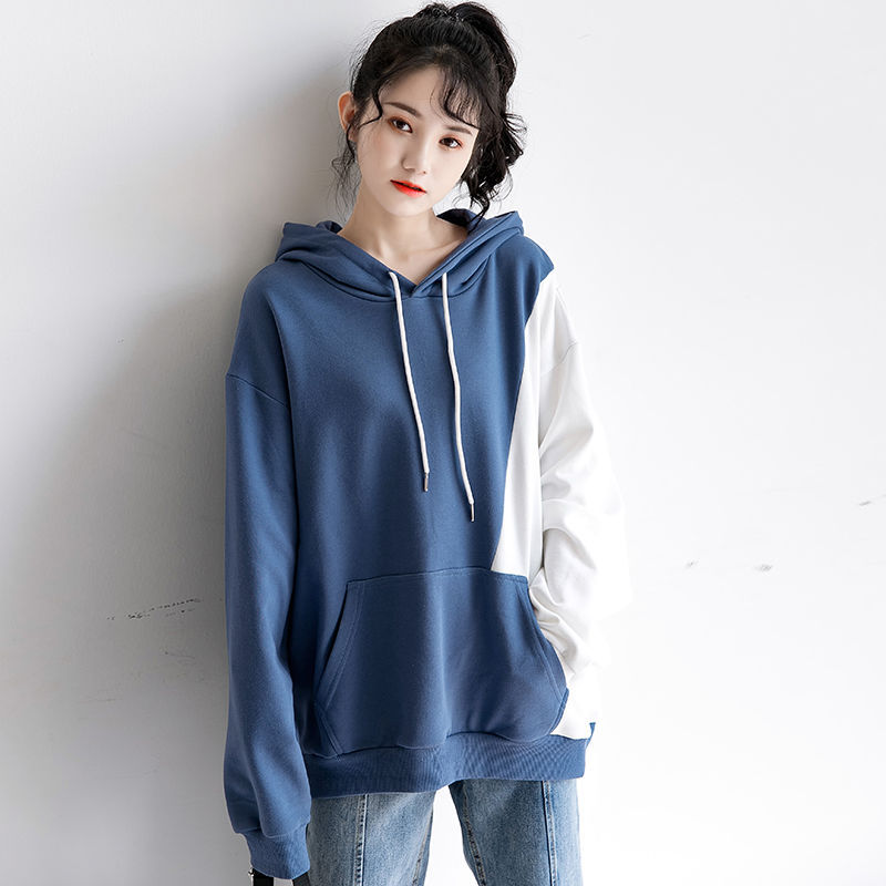 加厚加绒卫衣女超火的慵懒风长袖上衣宽松韩版潮秋冬季学生原宿风