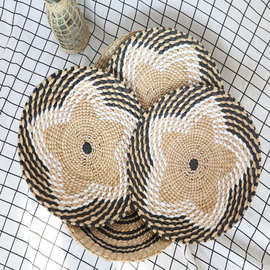 现货草编批发日式简约墙饰跨境客厅墙面挂饰装饰品壁饰创意饰品