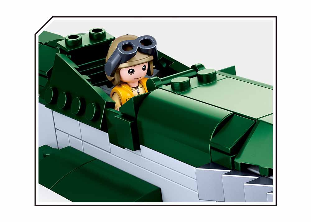 小鲁班兼容乐高拼装积木世界大战儿童益智飞机p51d野马战斗机0857