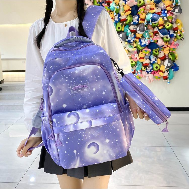 Wholesale Elementary and Middle School Student Schoolbags Female Lightweight and Large Capacity Campus 3-6 Grade Student Backpack Girl's Backpack