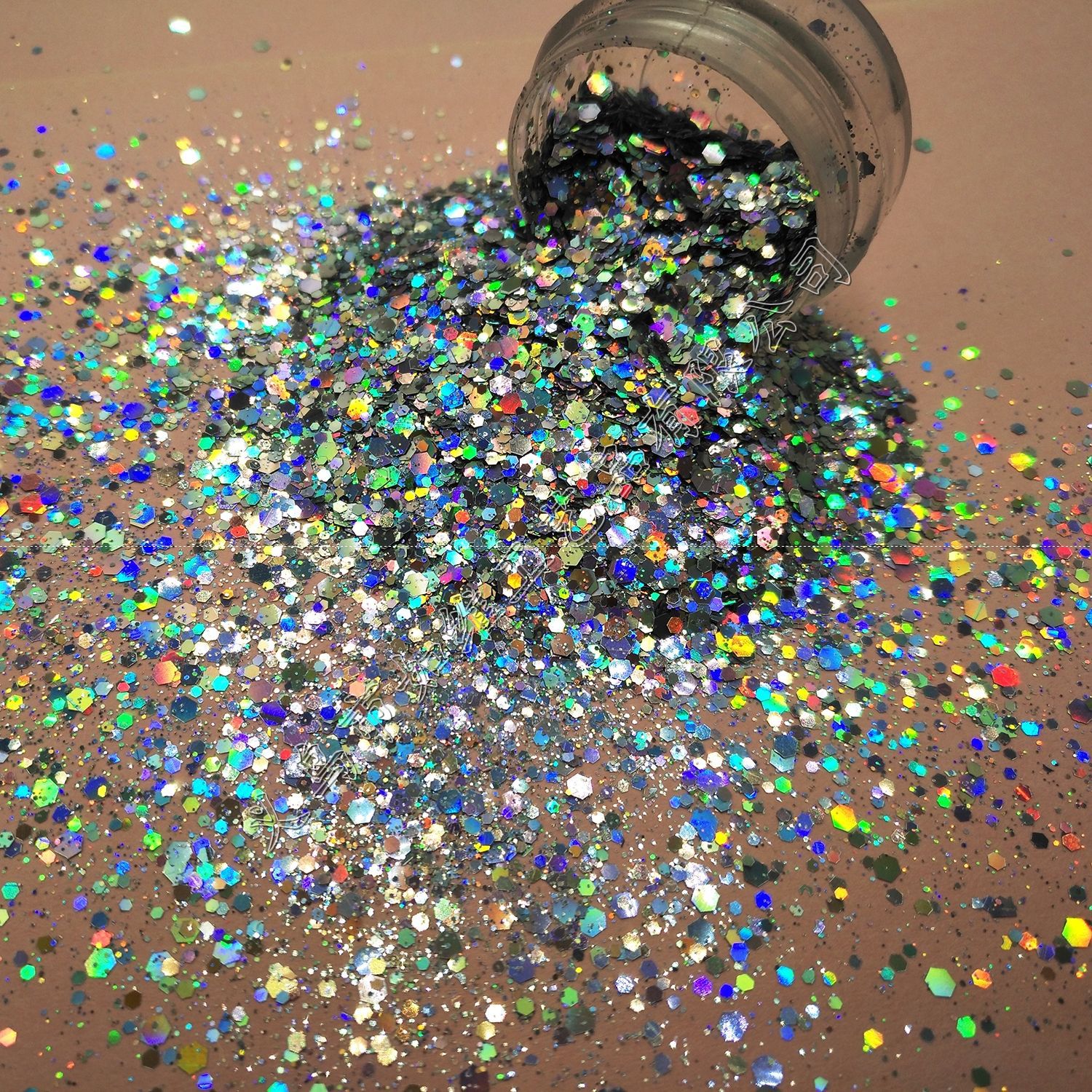 pet金葱粉3mm珠光梦幻彩蝴蝶闪光亮片美甲滴胶圣诞化妆-瓶装