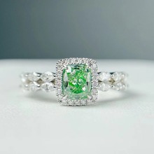 新品上架双排经典款绿钻戒指 1.051ct18K金钻石戒指手饰女士礼物