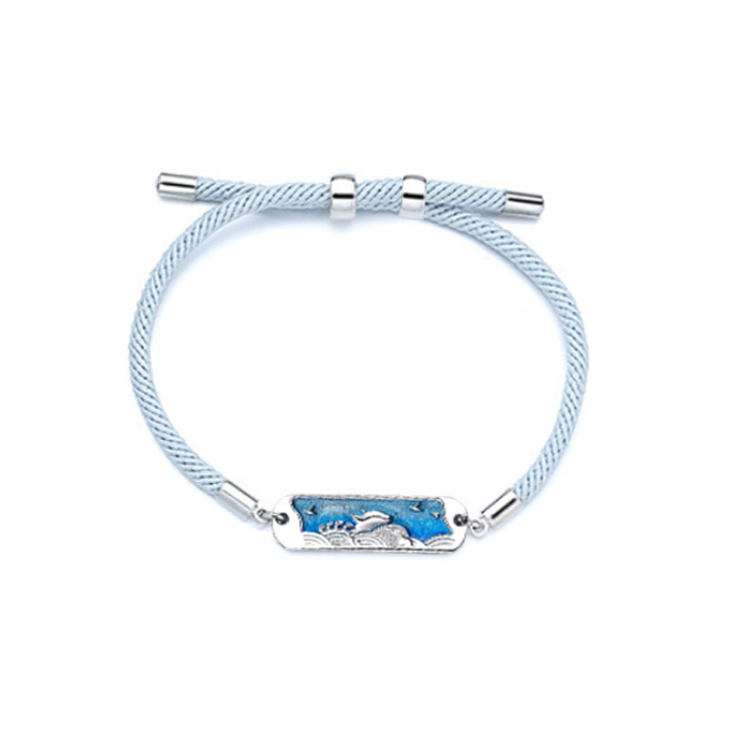 Korean Style One Deer Has Your Fate Bridge Couple Bracelet Lin Shen Saw Deer Sea Blue See Whale Bracelet Collection Valentine's Day Gift