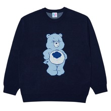 韩国服装潮牌设计师款小熊carebears批发不退换7刺绣双层针织毛衣