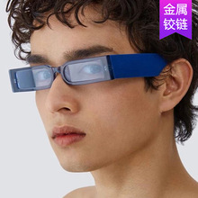 窄方框宽腿赛博朋克太阳眼镜2021新款嘻哈搞怪墨镜简约拍照太阳镜