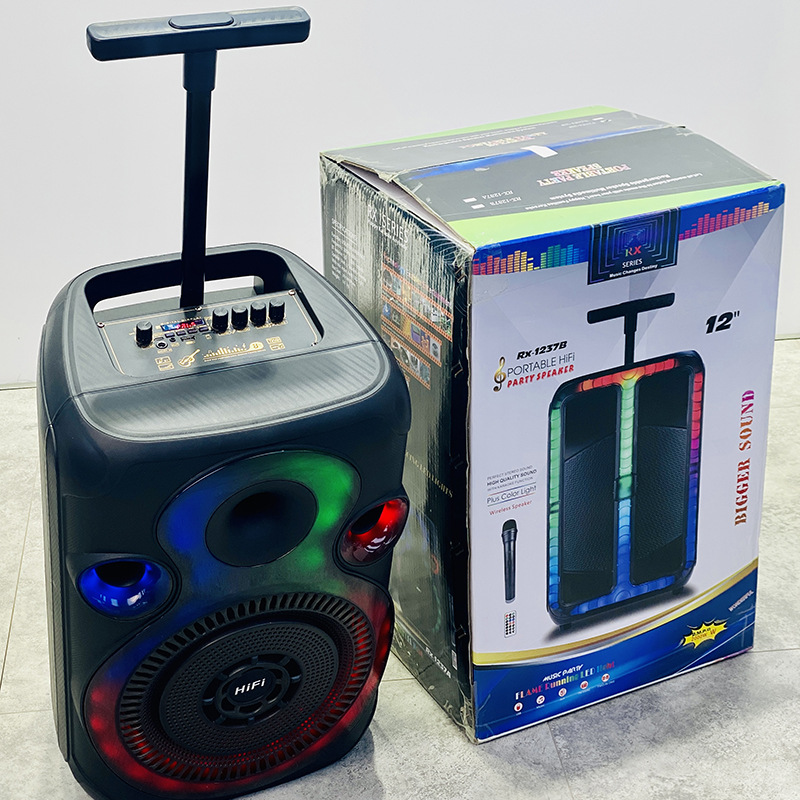 New Trolley Portable 12-Inch Square Dance Large Volume Bluetooth Audio Household Outdoor High Power Speaker Card
