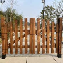 户外防腐木围栏实木栅栏门单双开门花园庭院公园篱笆围墙隔断装饰