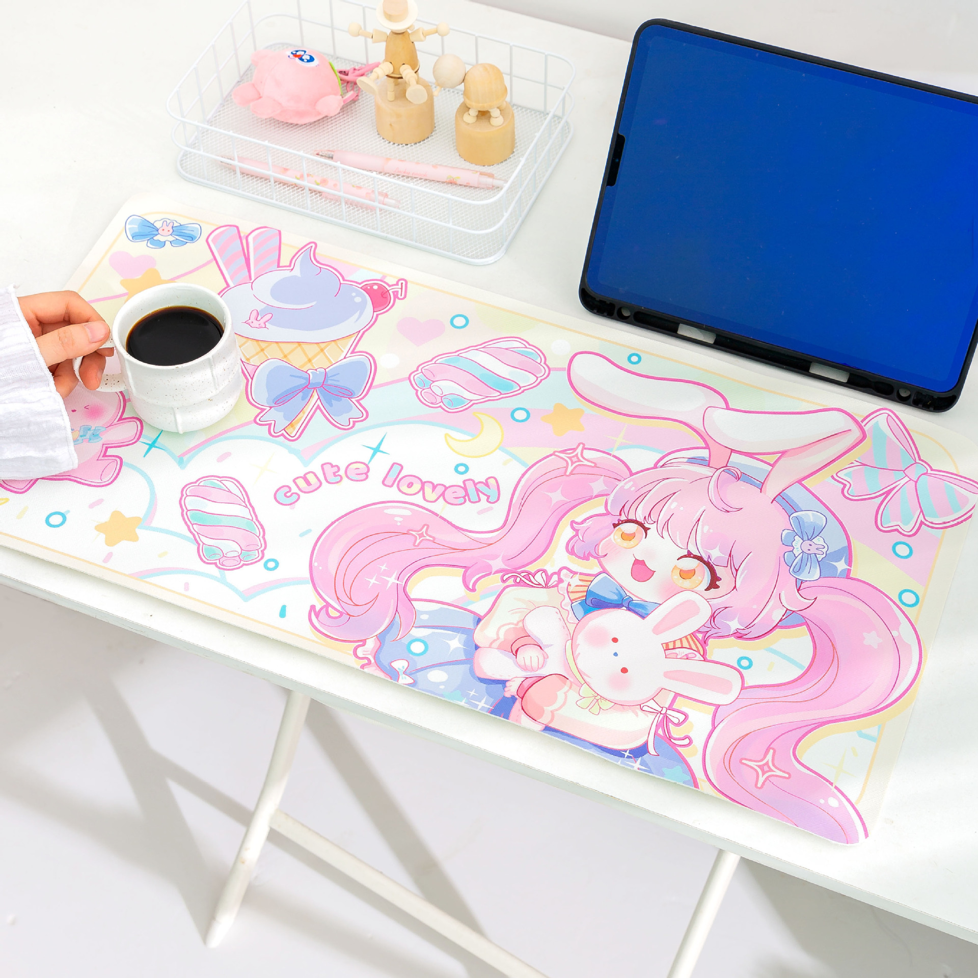 卡通软萌可爱少女桌垫学生宿舍鼠标垫电脑键盘垫餐桌垫书桌装饰女