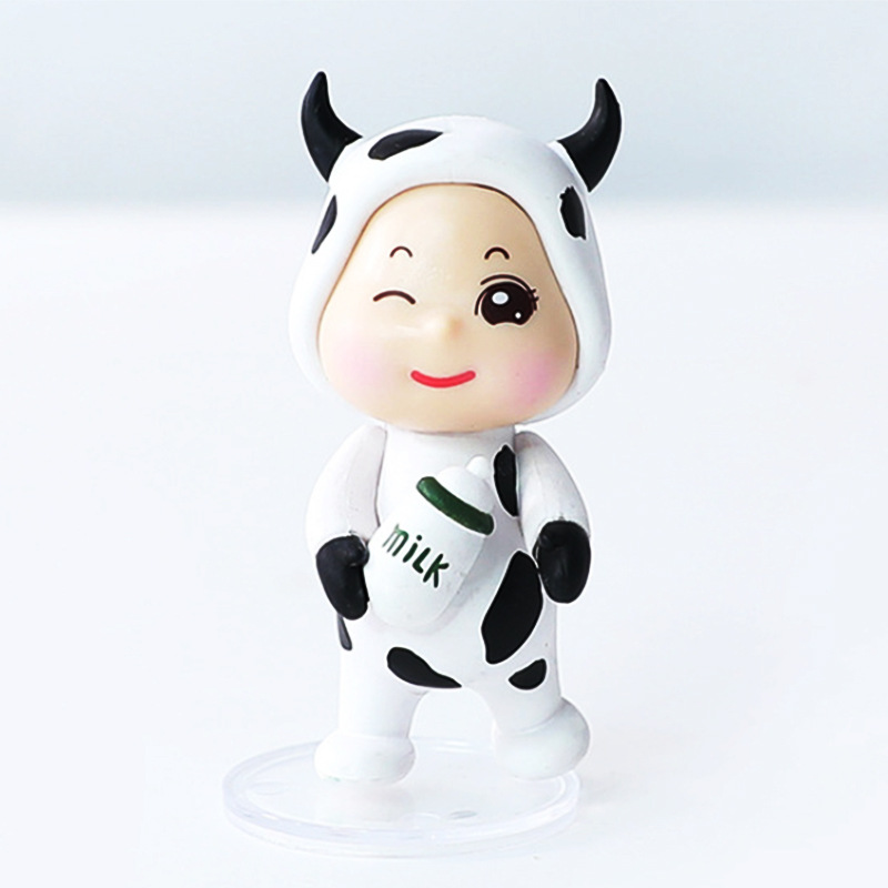 手办玩偶定制烘焙蛋糕装饰卡通动物系列奶牛摆件生日礼品儿童礼物