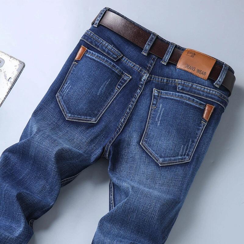 One Piece Dropshipping Spring and Autumn New Jeans Men's Straight Slim Stretch Casual Pants Youth Trendy Men's Trousers