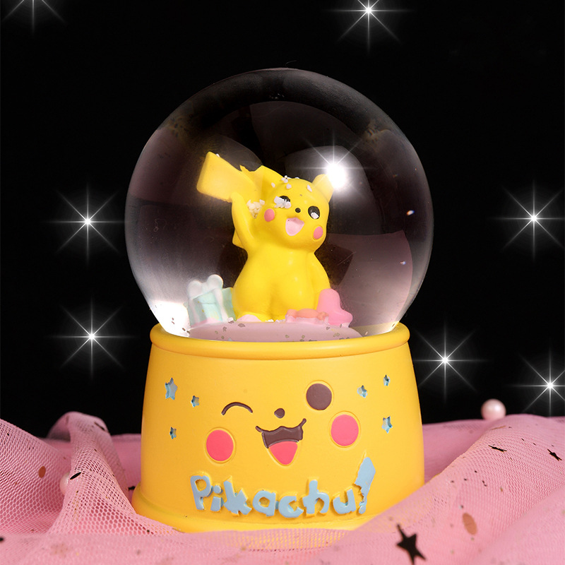 多款发光玻璃球卡通萌丘丘儿童礼物水晶球家居装饰树脂摆件水球