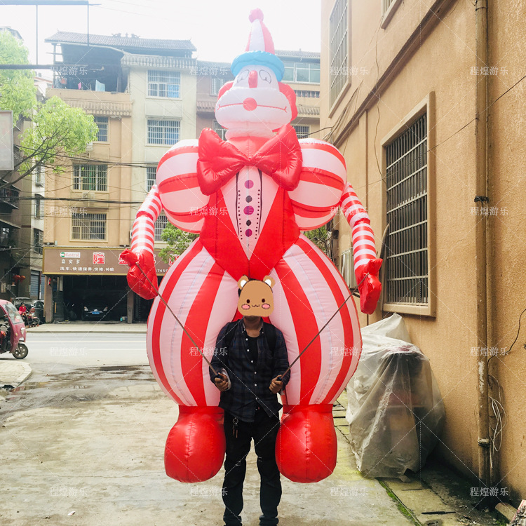充气行走小丑气模商场开业活动引流支架拍手道具酒吧气氛活动模型