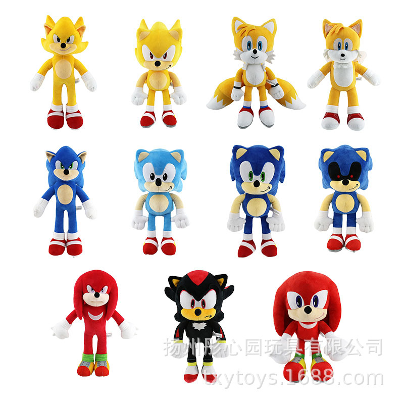 跨境新品超音速sonic索尼克塔尔斯克鲁斯刺猬毛绒玩具公仔-阿里巴巴