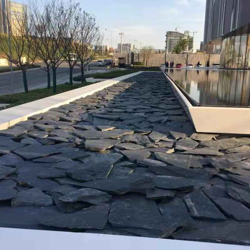 青石板不规则乱型水底景观石 水池流水石花园造景不规则青石板