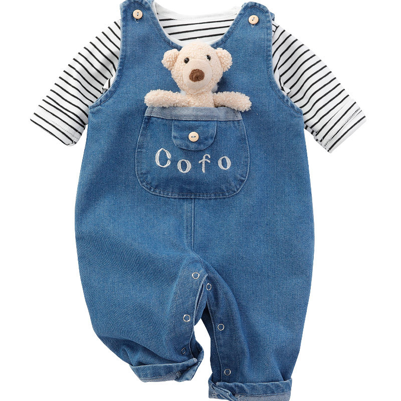 Baby Overalls Suit Spring and Autumn New Western Style Outerwear Jeans Baby Sleeveless Jumpsuit Outerwear Baby Clothes