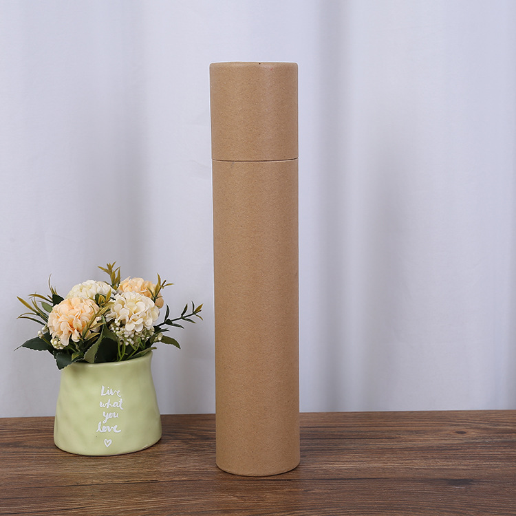 厂家直供牛皮纸盒礼品圆筒盒纸罐圆形纸筒纸管藏香茶叶包装印刷